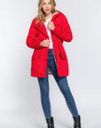 Fleece Lined Fur Hoodie Utility Jacket