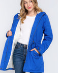 Fleece Lined Fur Hoodie Utility Jacket