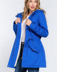 Fleece Lined Fur Hoodie Utility Jacket