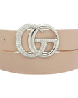 Metal Buckle Belt With Full On Rhinestone Body