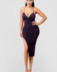 Metallic Glitter Sweetheart Dress