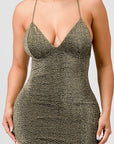 Metallic Glitter Sweetheart Dress