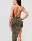 Metallic Glitter Sweetheart Dress