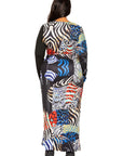 Animal Print Splice Dress With High-low Hem