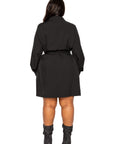 Satin Effect Belted Jacket Dress
