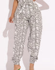 Snake Skin Printed Paper Bag Style Cargo Pants