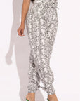 Snake Skin Printed Paper Bag Style Cargo Pants
