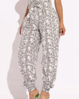 Snake Skin Printed Paper Bag Style Cargo Pants