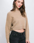 Wool Blend Cropped Sweater Top