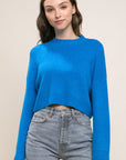 Wool Blend Cropped Sweater Top