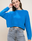 Wool Blend Cropped Sweater Top