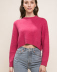 Wool Blend Cropped Sweater Top