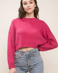 Wool Blend Cropped Sweater Top