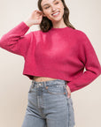 Wool Blend Cropped Sweater Top