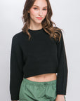 Wool Blend Cropped Sweater Top