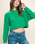 Wool Blend Cropped Sweater Top