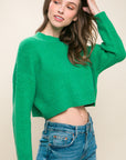 Wool Blend Cropped Sweater Top