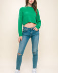 Wool Blend Cropped Sweater Top