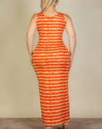 Plus Size Tie Dye Printed Tank Bodycon Maxi Dress