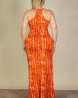 Plus Size Tie Dye Printed Cami Bodycon Maxi Dress