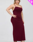 Plus Size Crisscross Back Split Thigh Maxi Dress