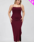 Plus Size Crisscross Back Split Thigh Maxi Dress