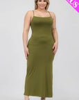 Plus Size Crisscross Back Split Thigh Maxi Dress
