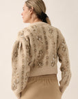 Floral Round Neck Long Sleeve Relax Fit Sweater