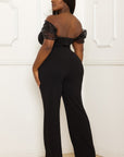 Mesh Off The Shoulder Plus Size Jumpsuit