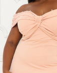 Pearl Bead Off The Shoulder Plus Size Maxi Dress
