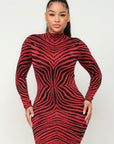 Aminal Jacquard Midi Dress W/ Lurex