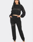 Terry Mesh & Rhinestone Detail Set