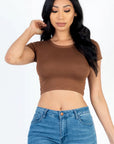 Short Sleeve Roundneck Crop Top