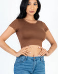 Short Sleeve Roundneck Crop Top