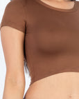 Short Sleeve Roundneck Crop Top