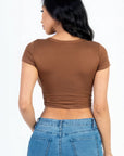 Short Sleeve Roundneck Crop Top