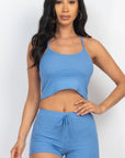 Ribbed Crop Cami Top & Shorts Set