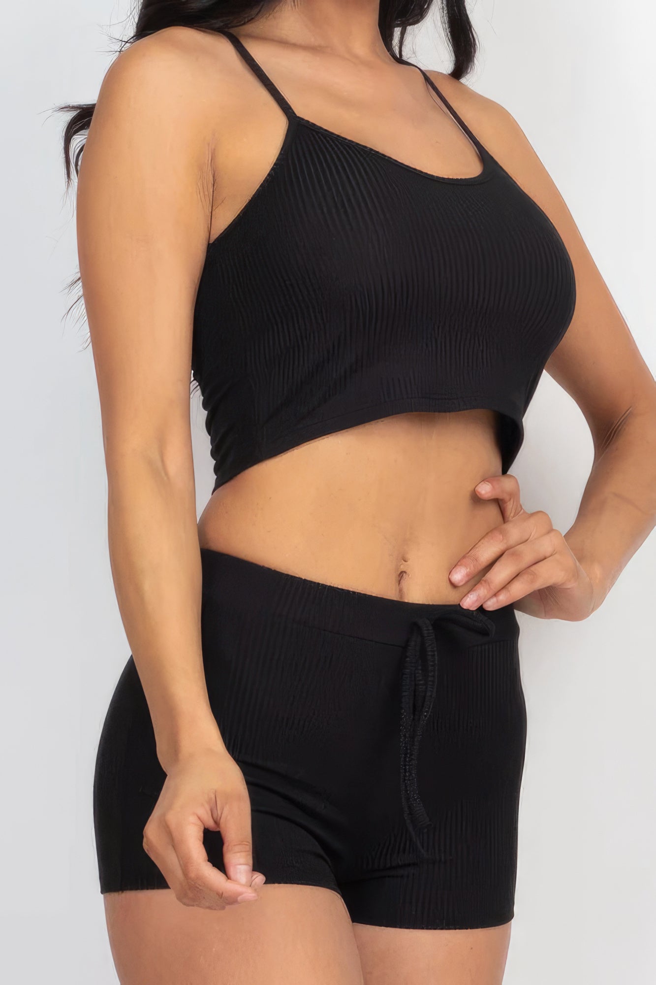 Ribbed Crop Cami Top &amp; Shorts Set