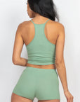 Ribbed Crop Cami Top & Shorts Set