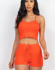 Ribbed Crop Cami Top & Shorts Set