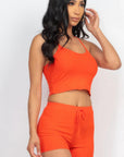 Ribbed Crop Cami Top & Shorts Set
