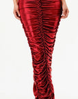 Metallic Rushed Halter Dress