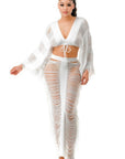 Distressed Long Skirt Set