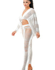 Distressed Long Skirt Set
