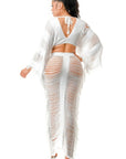 Distressed Long Skirt Set
