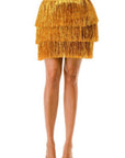 Fringe Metallic Skirt