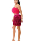 Fringe Metallic Skirt