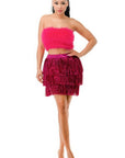 Fringe Metallic Skirt