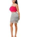 Fringe Metallic Skirt