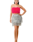 Fringe Metallic Skirt